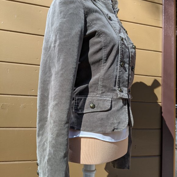 H&M Corduroy Military Steampunk inspired Jacket - Picture 4 of 11